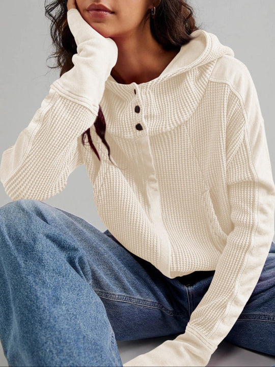 Women's hooded jacket with textured pattern