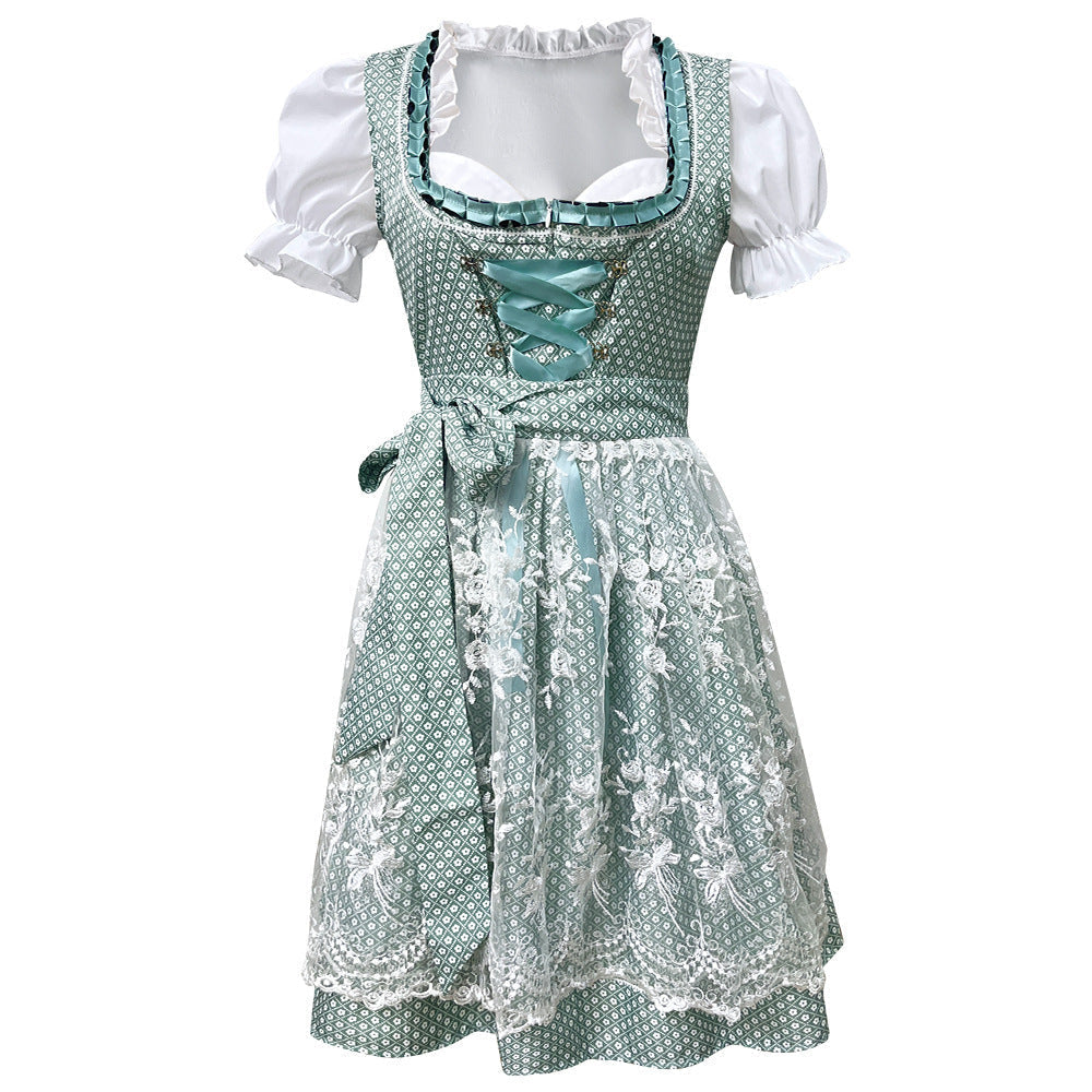 Damen-Dirndl mit klassischer Schnürung am Oberteil