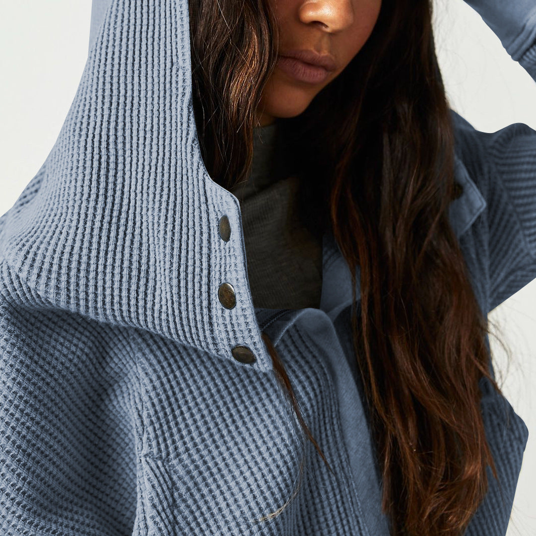 Women's hooded jacket with textured pattern