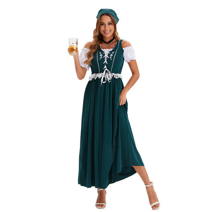 Damenkleid in voller Länge mit traditionellem Schnitt und Spitzenbund