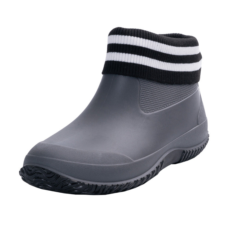 Wasserdichte Herren Kurzschaft Gummistiefeletten Mit Profilsohle