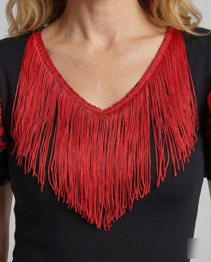 Detailansicht der Fransen am Damen-Flamenco-Kleid