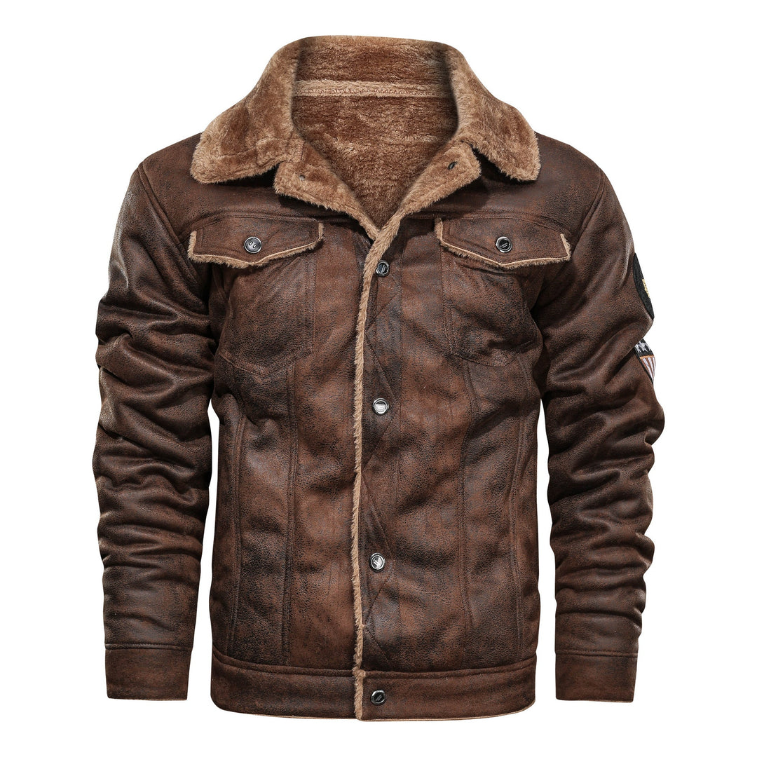 Men's suede jacket with sherpa lining