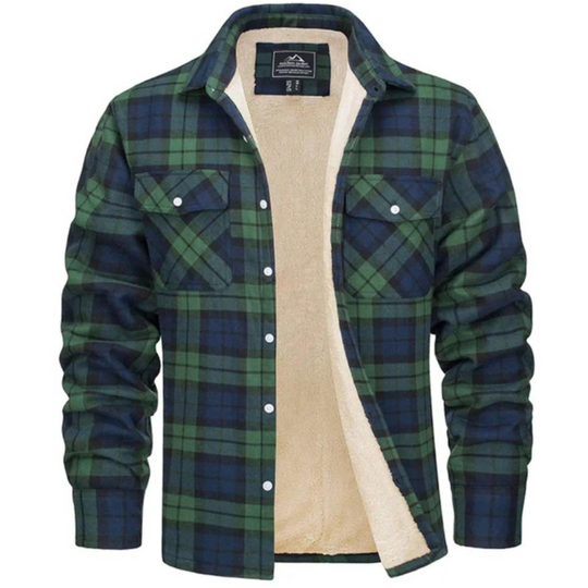 Men's Checkered Fleece Jacket for Autumn and Winter