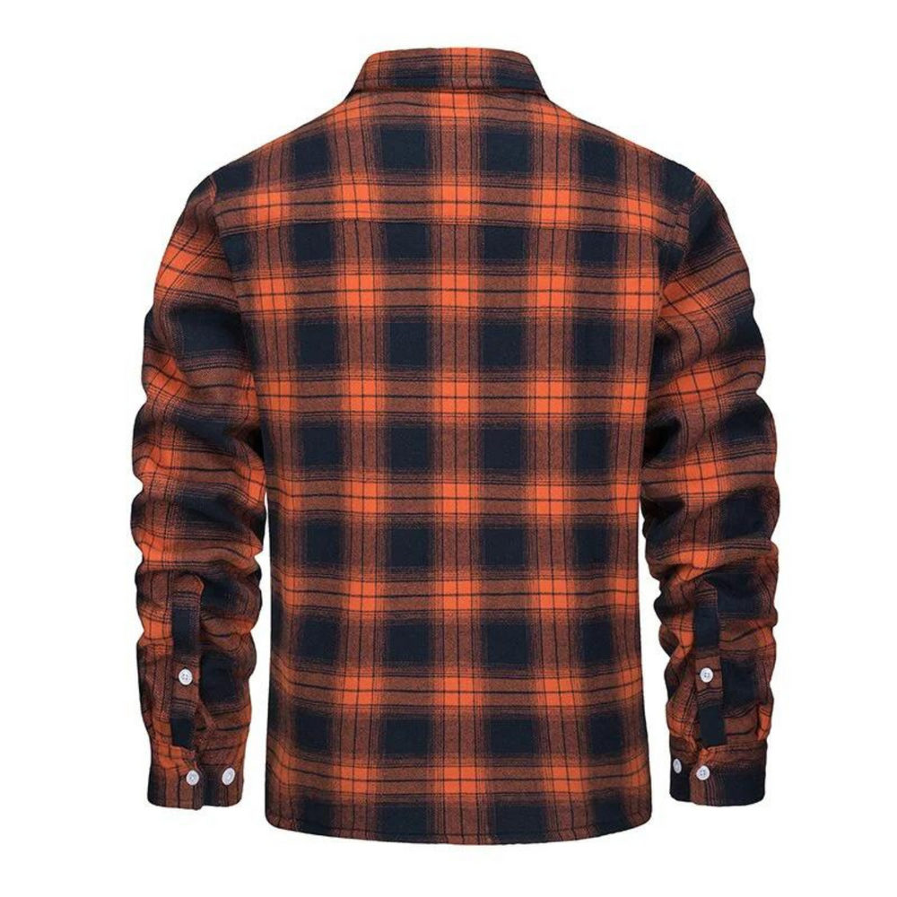 Men's Checkered Fleece Jacket for Autumn and Winter