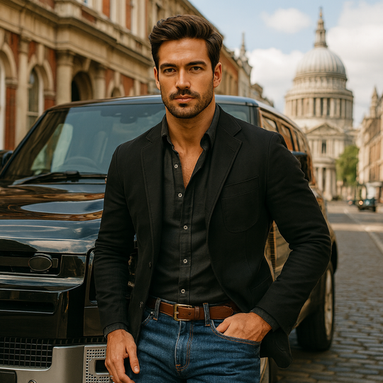 Men's Blazer Style Windbreaker with Pockets 