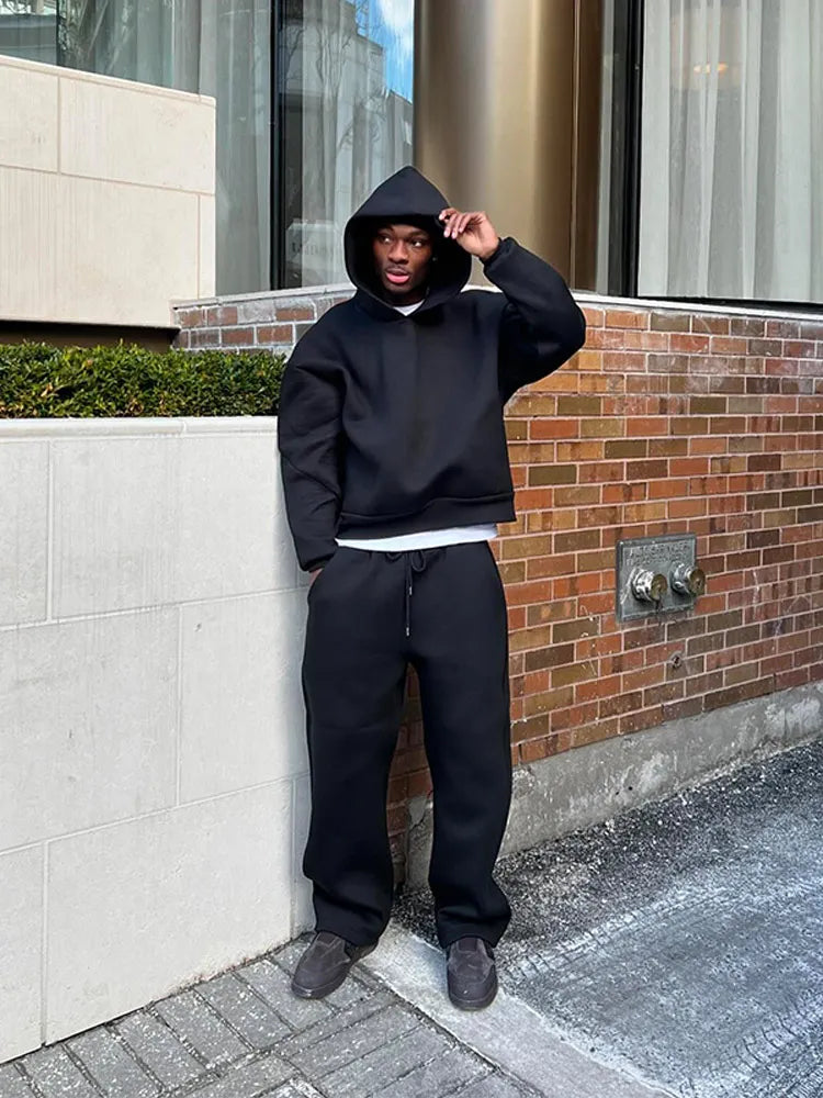 Men's Oversized Tracksuit with Hood and Trousers