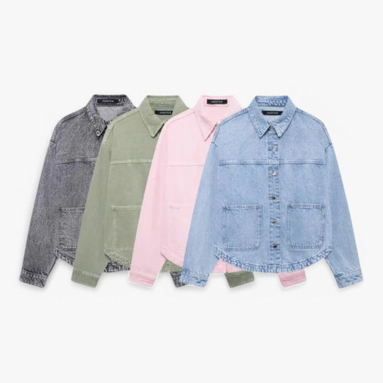 Women's denim jacket with a lightweight design 