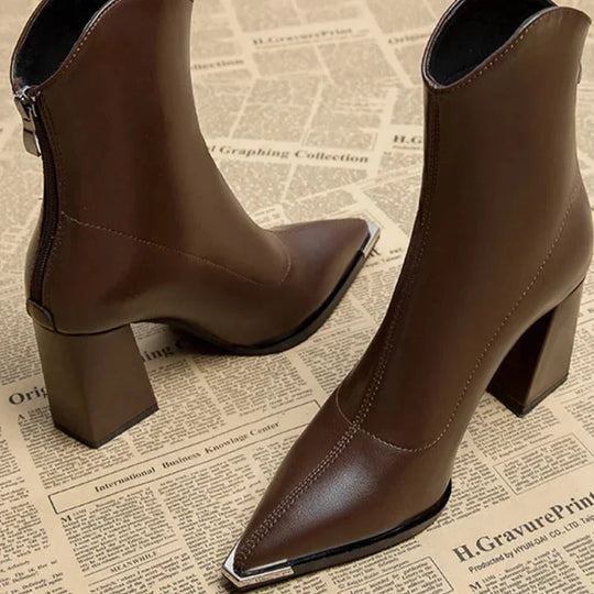 Women's Chelsea Boots with Modern Chrome Detail and Slim Design