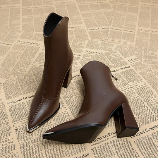 Women's Chelsea Boots with Modern Chrome Detail and Slim Design