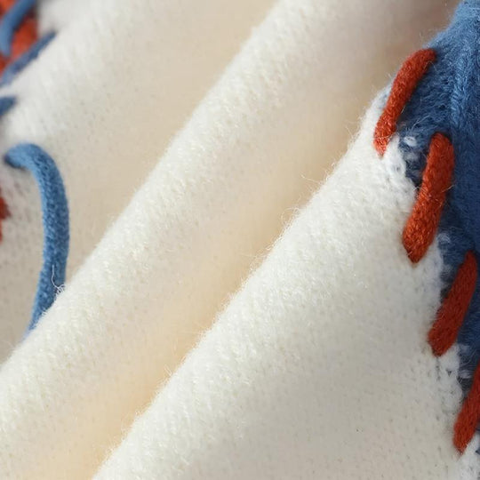 Men's Knit Sweater with Patchwork Design 