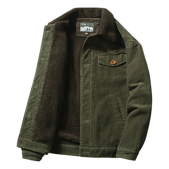 Men's corduroy jacket with warm fleece lining 