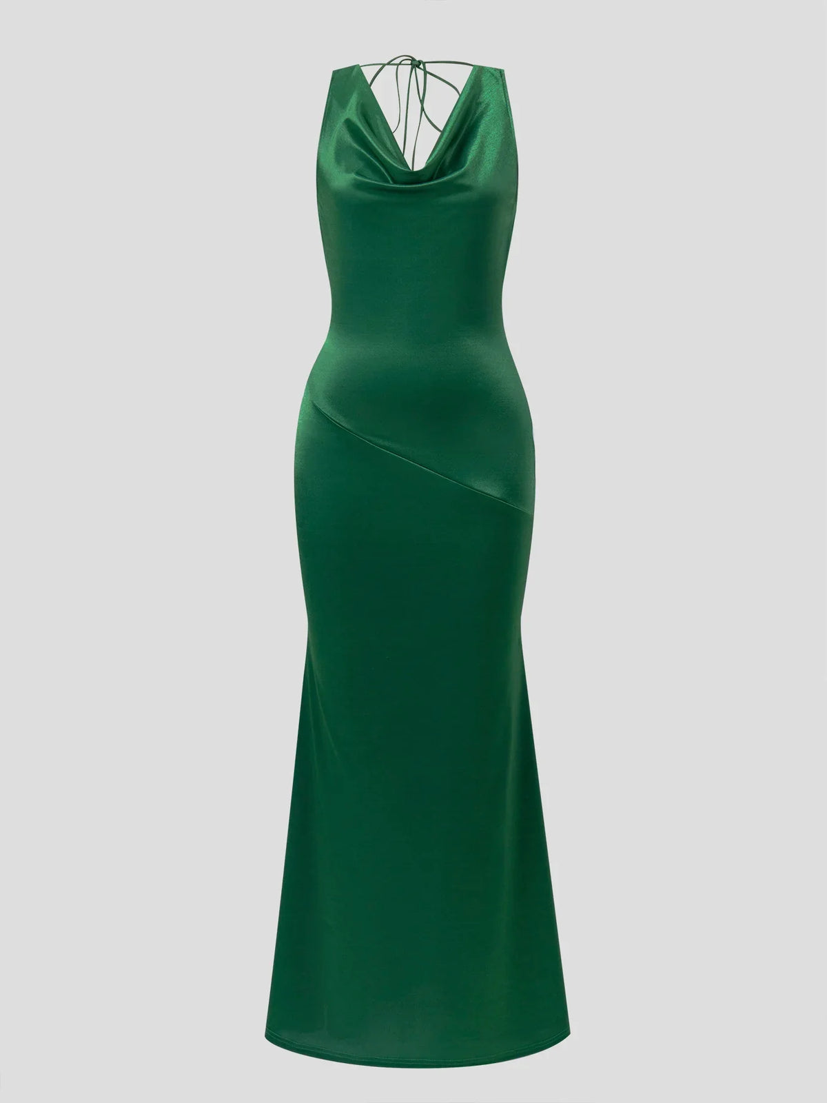 Damen-Maxikleid mit elegantem Wasserfallausschnitt für Abendanlässe