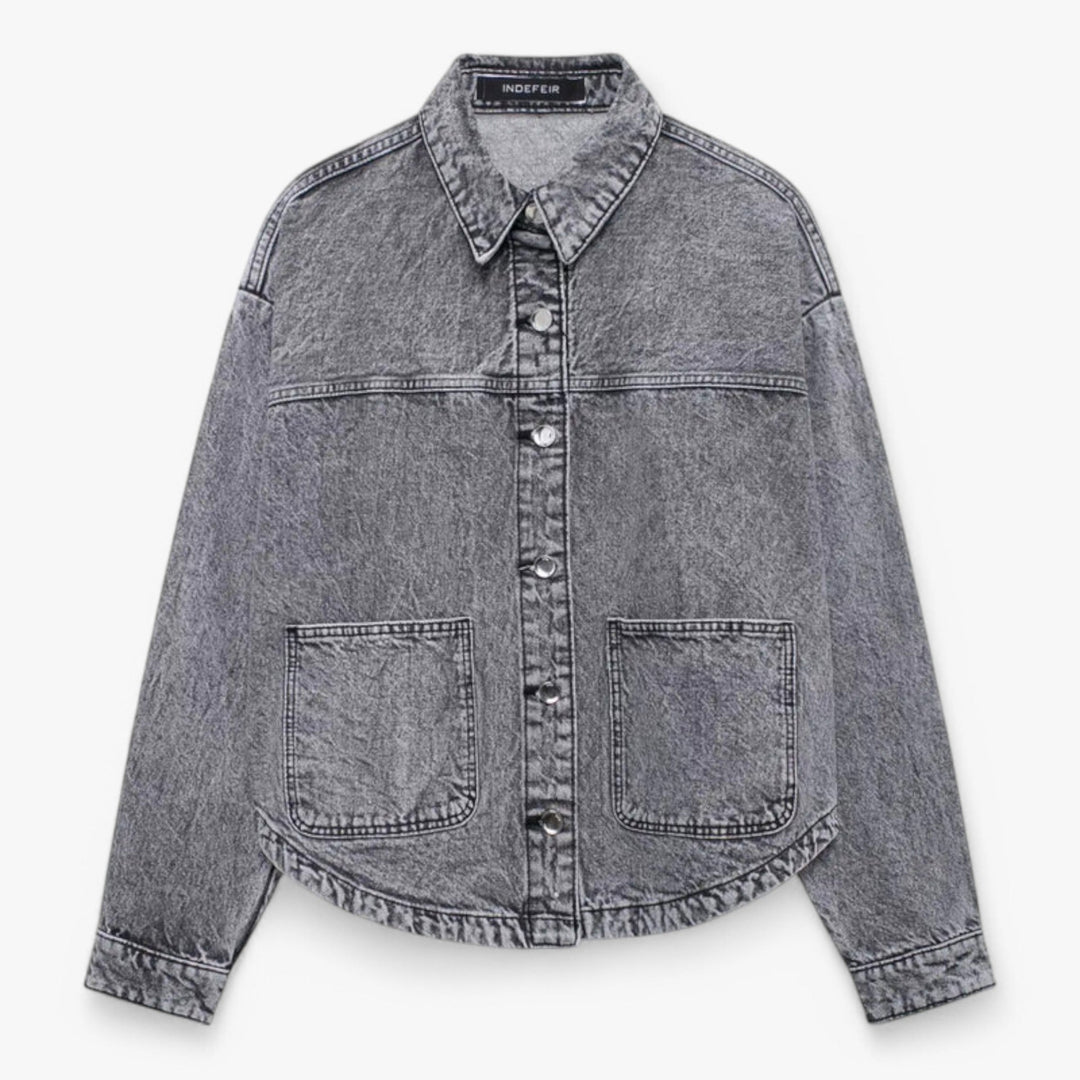 Women's denim jacket with a lightweight design 