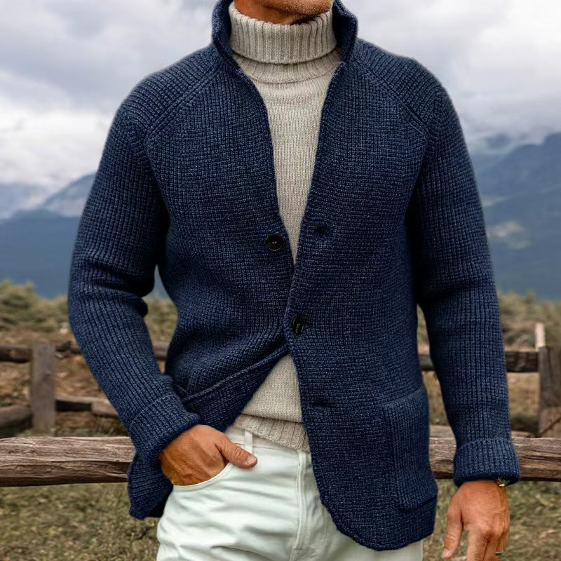 Men's cardigan with chunky knit look