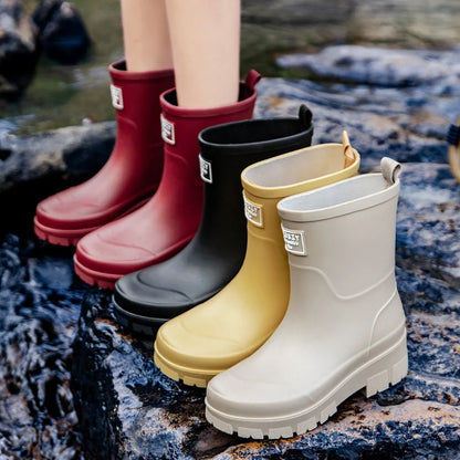 Seitliche Ansicht der Damen-Regenstiefel für nasse Tage