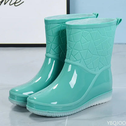 Damen Regenstiefel Kurz Wasserdicht Zum Hineinschlüpfen
