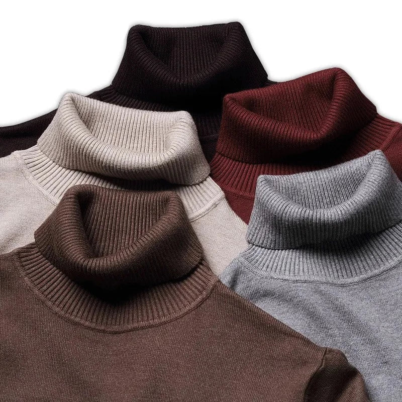 Men's roll-neck sweater made of virgin wool