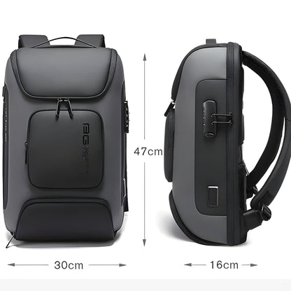 Laptoprucksack mit verdeckten Reißverschlüssen und USB-Durchführung