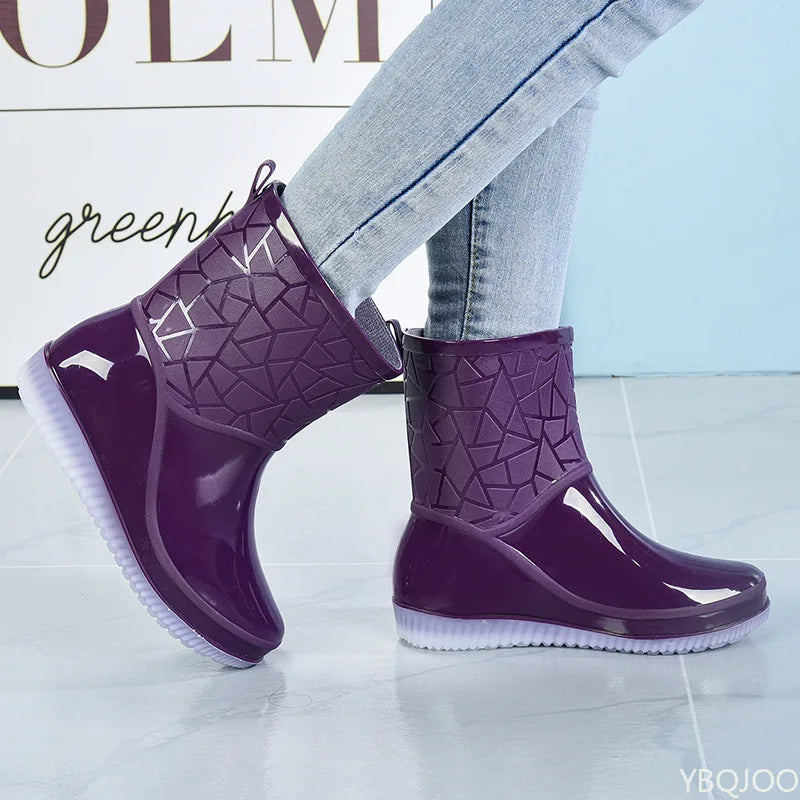 Bequeme Damen-Regenstiefel mit praktischem Hineinschlüpf-Design