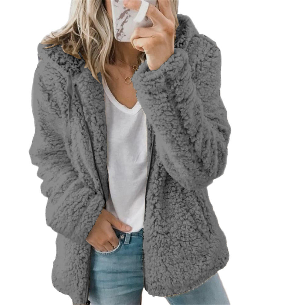 Women's Winter Jacket with Fluffy Design