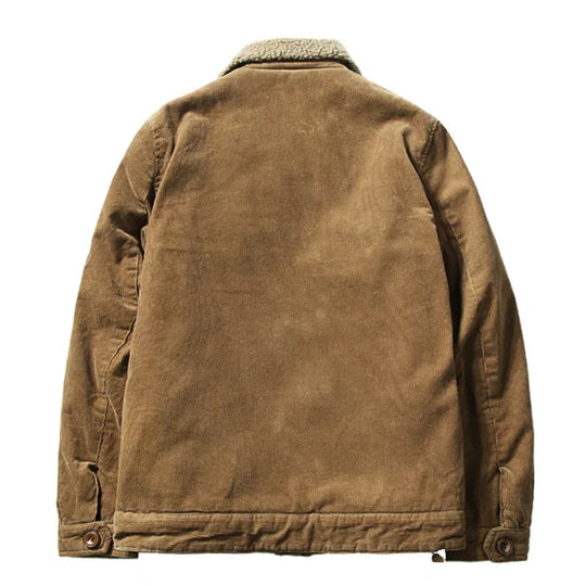 Men's corduroy jacket with warm fleece lining 