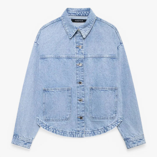 Women's denim jacket with a lightweight design 