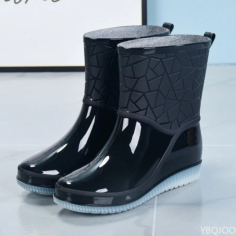 Damenstiefel zum Hineinschlüpfen für Spaziergänge im Regen