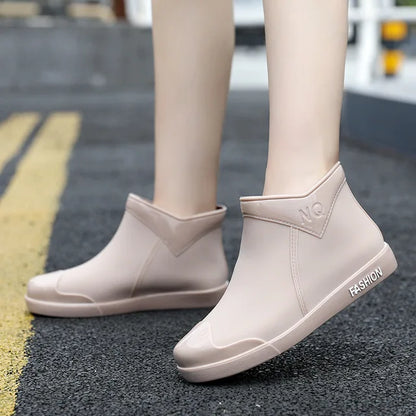 Damen Kurze Regenstiefel Aus Gummi