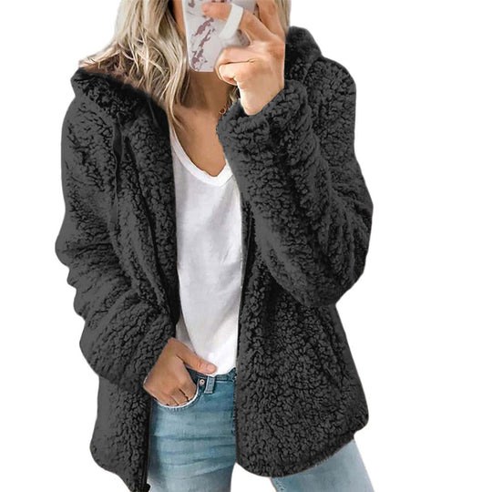 Women's Winter Jacket with Fluffy Design