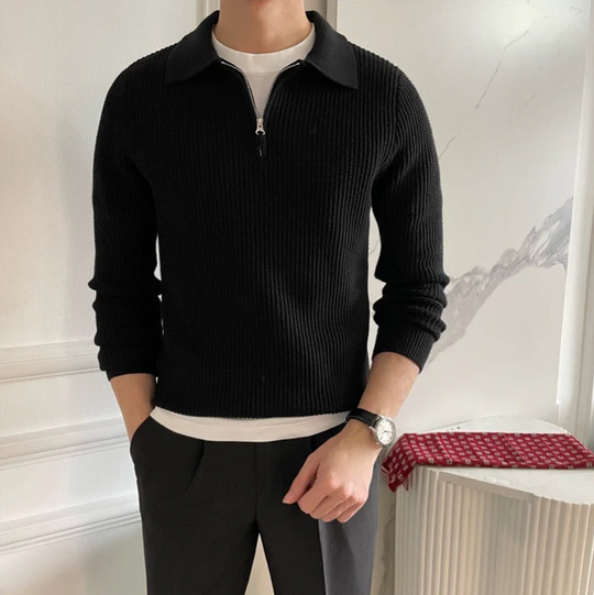 Men's Quarter Zip Pullover with Classic Design