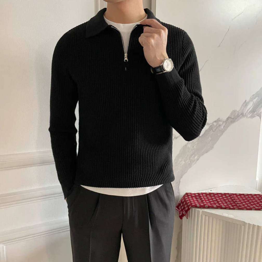 Men's Quarter Zip Pullover with Classic Design