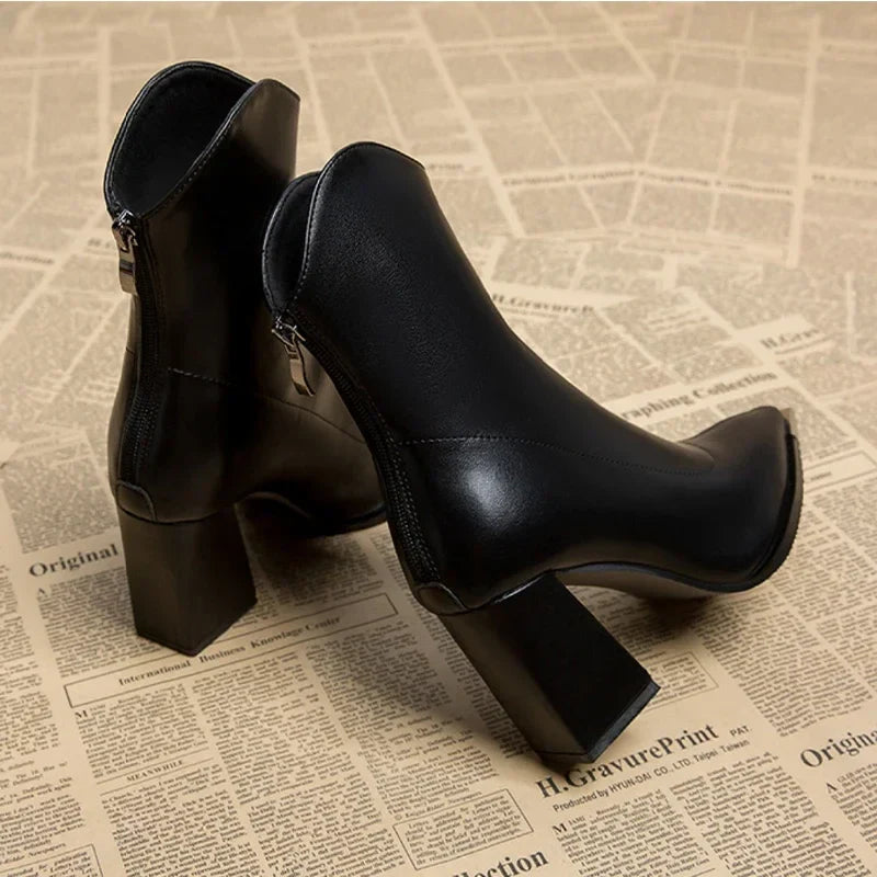 Women's Chelsea Boots with Modern Chrome Detail and Slim Design