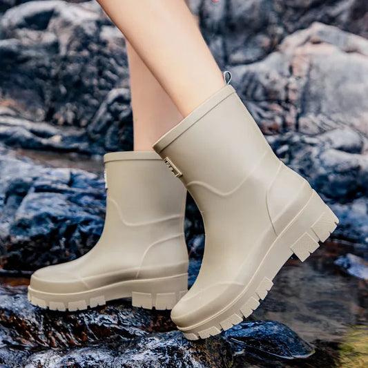 Damen-Regenstiefel im koreanischen Stil von der Seite