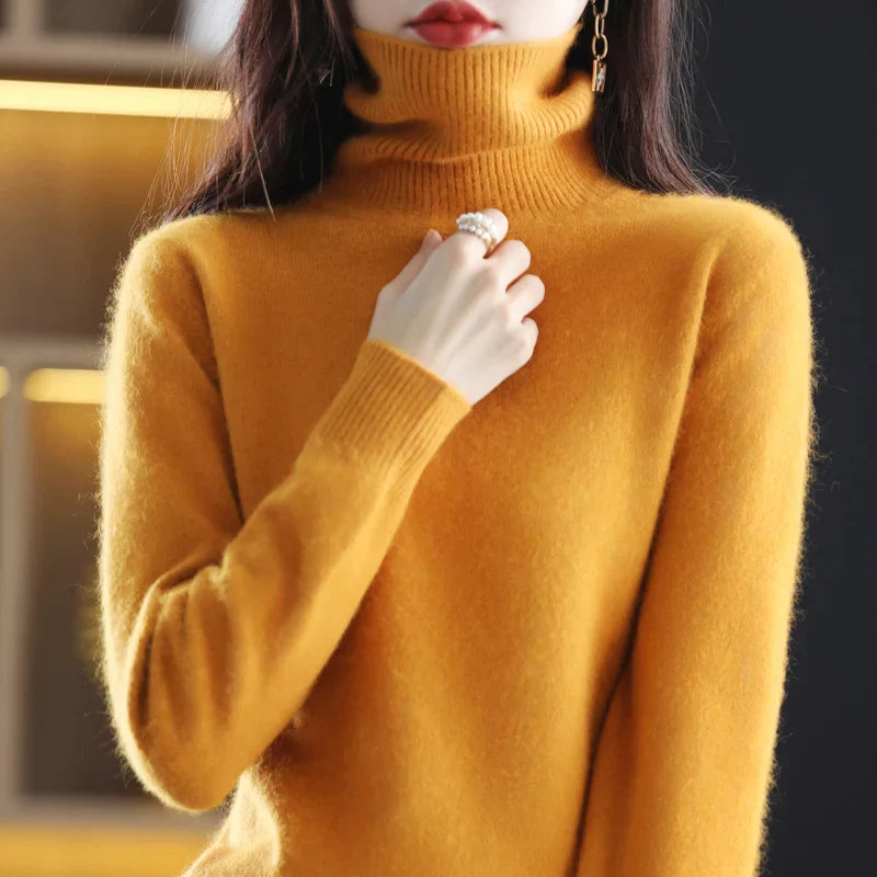 Damen Kaschmir Rollkragenpullover Mit Elegantem Design