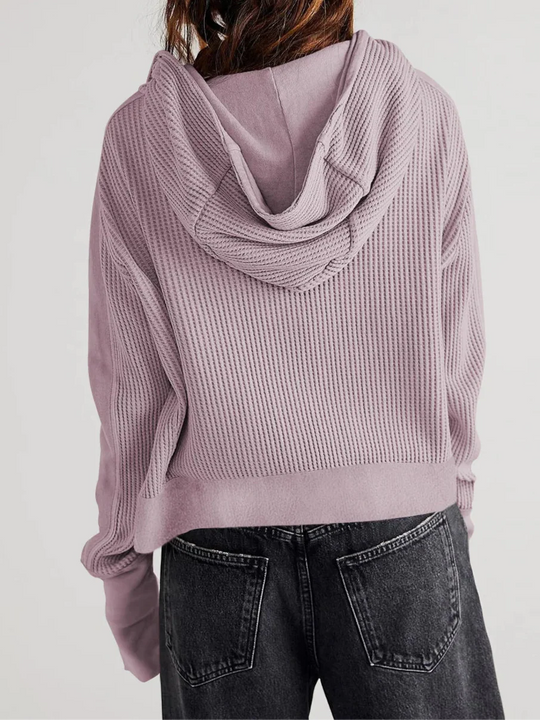 Women's hooded jacket with textured pattern