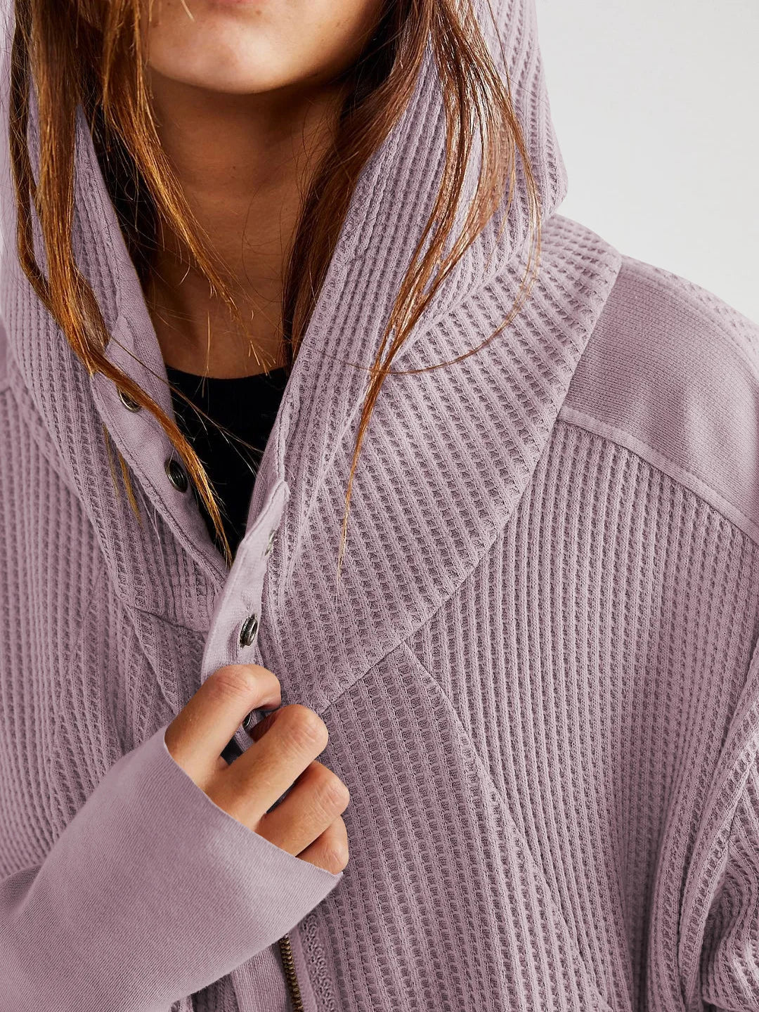 Women's hooded jacket with textured pattern