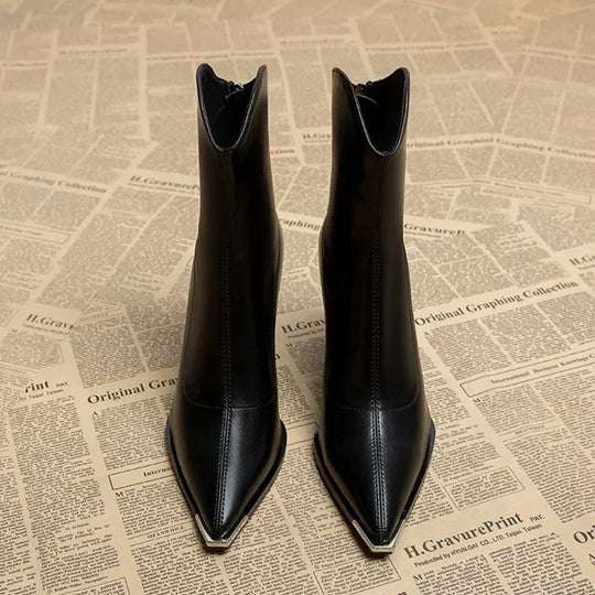 Women's Chelsea Boots with Modern Chrome Detail and Slim Design