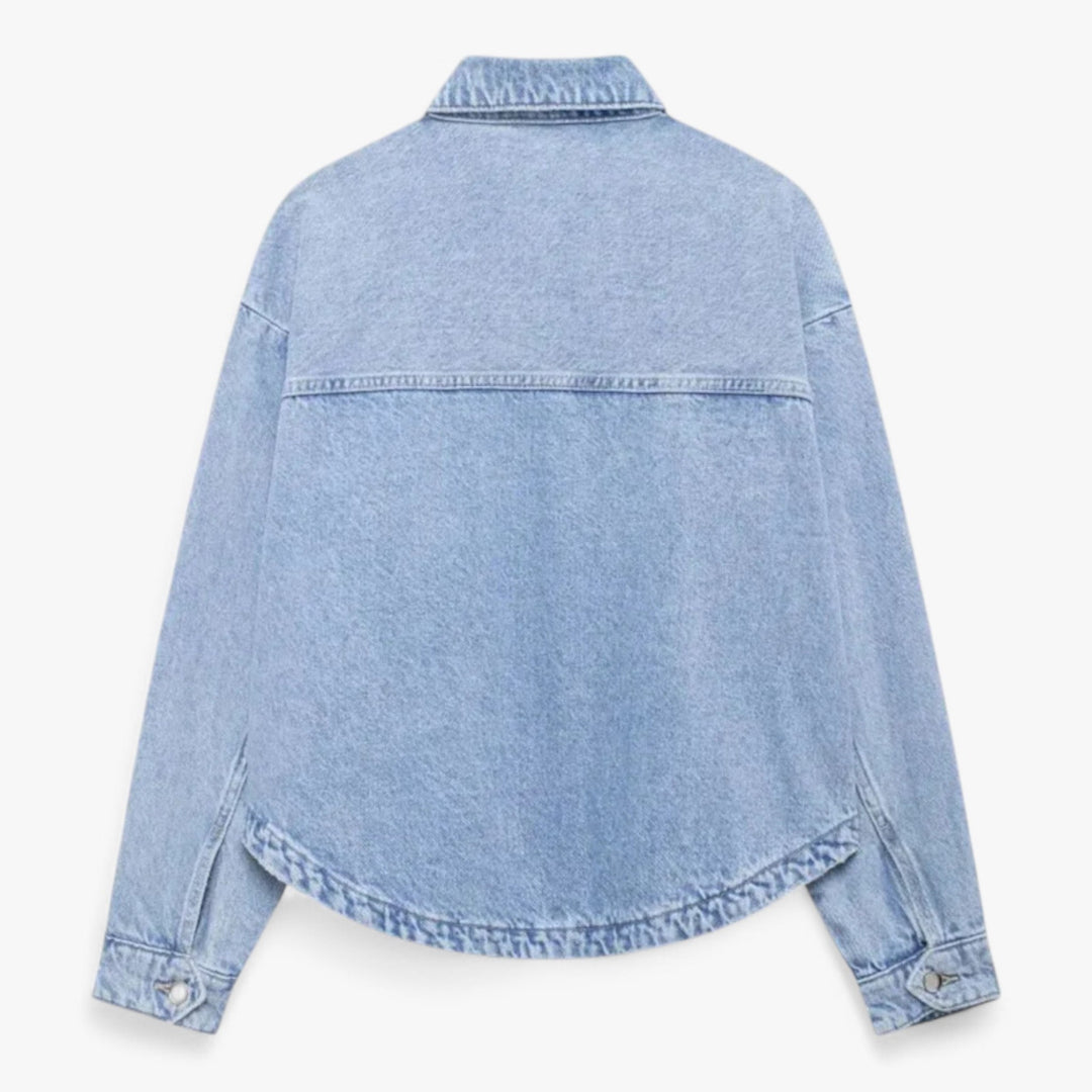 Women's denim jacket with a lightweight design 