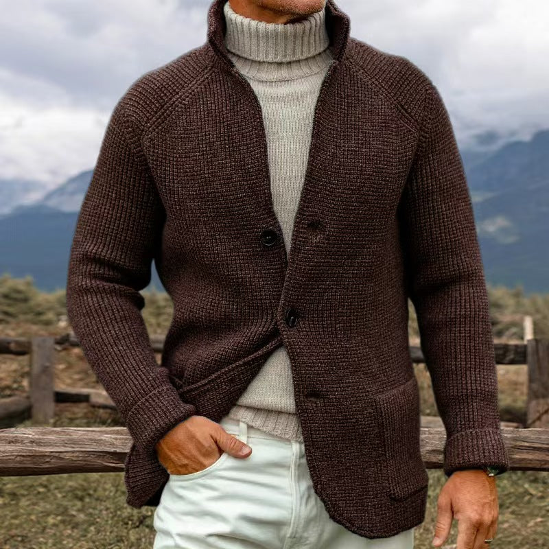 Men's cardigan with chunky knit look