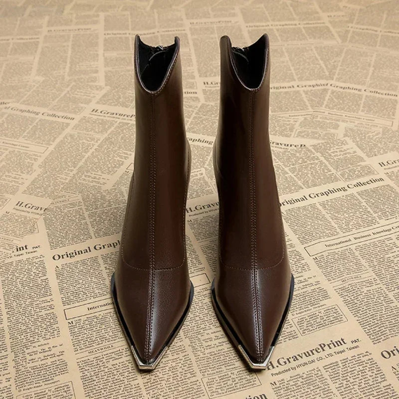 Women's Chelsea Boots with Modern Chrome Detail and Slim Design