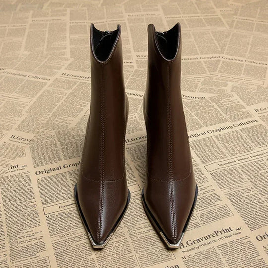 Women's Chelsea Boots with Modern Chrome Detail and Slim Design