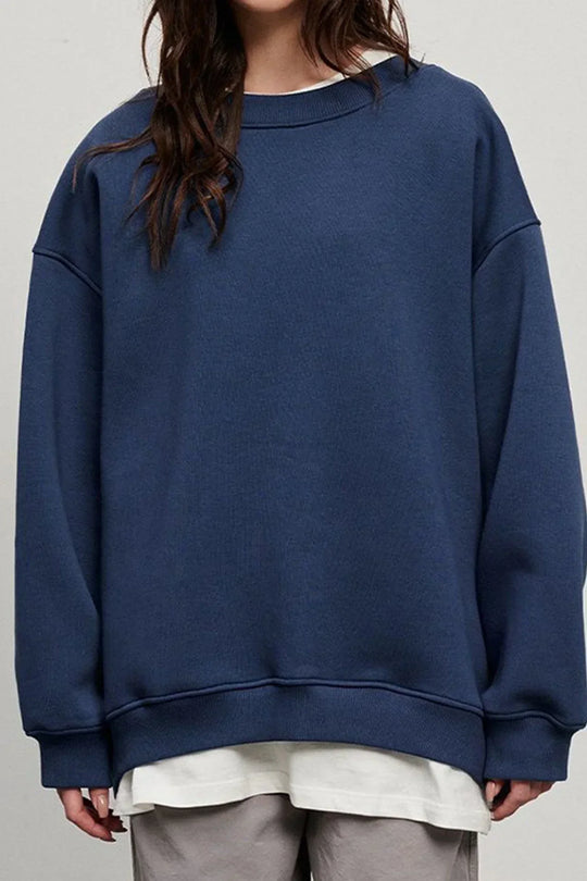 Women's Oversized Sweatshirt with Round Neck