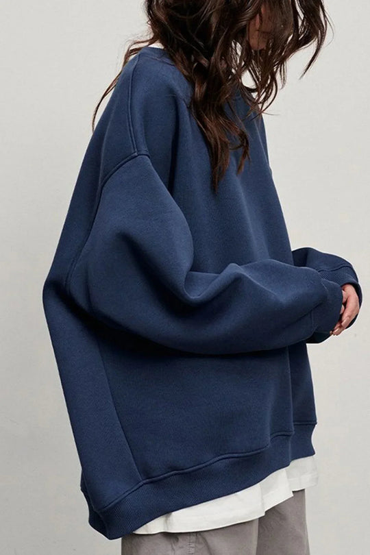 Women's Oversized Sweatshirt with Round Neck