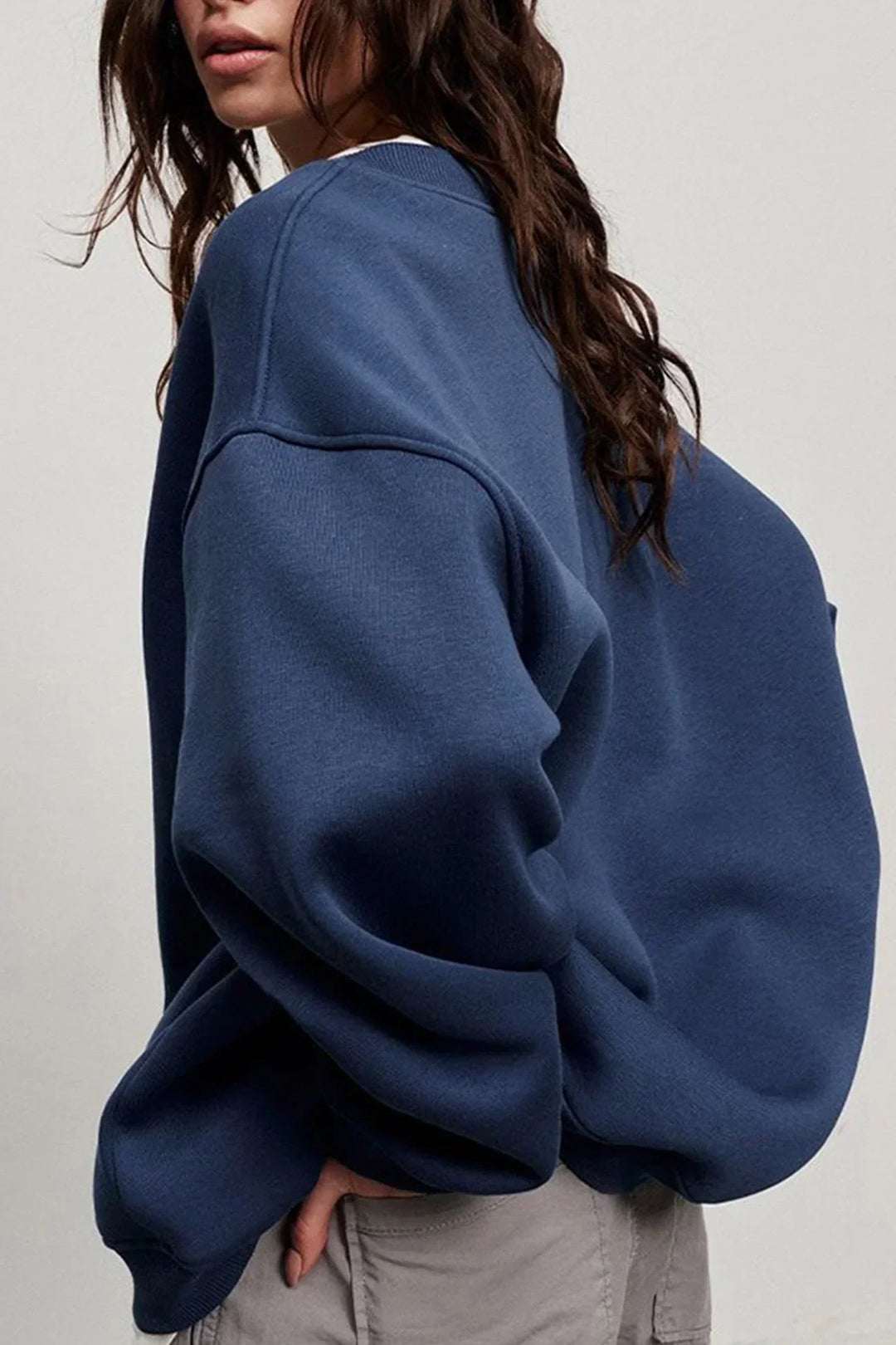 Women's Oversized Sweatshirt with Round Neck