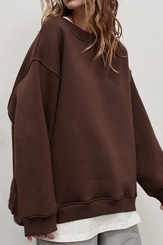 Women's Oversized Sweatshirt with Round Neck