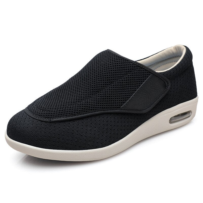 Pair of men's wide fit comfort shoes displayed at an angle