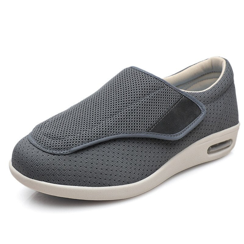 Top view of men's wide fit comfort shoes showing broad, comfortable fit