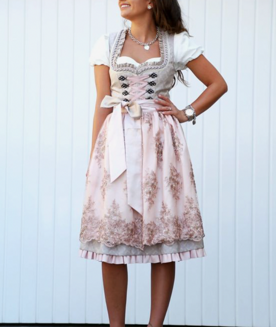 Women's Dirndl Set with Apron and Blouse