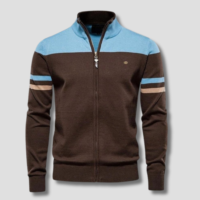 Men's Hoodie with Retro Design and Zipper